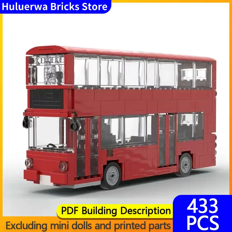 Popular City Car MOC Building Bricks Double Decker City Bus Modular Technology Gifts Holiday Assemble Children Toys Suit