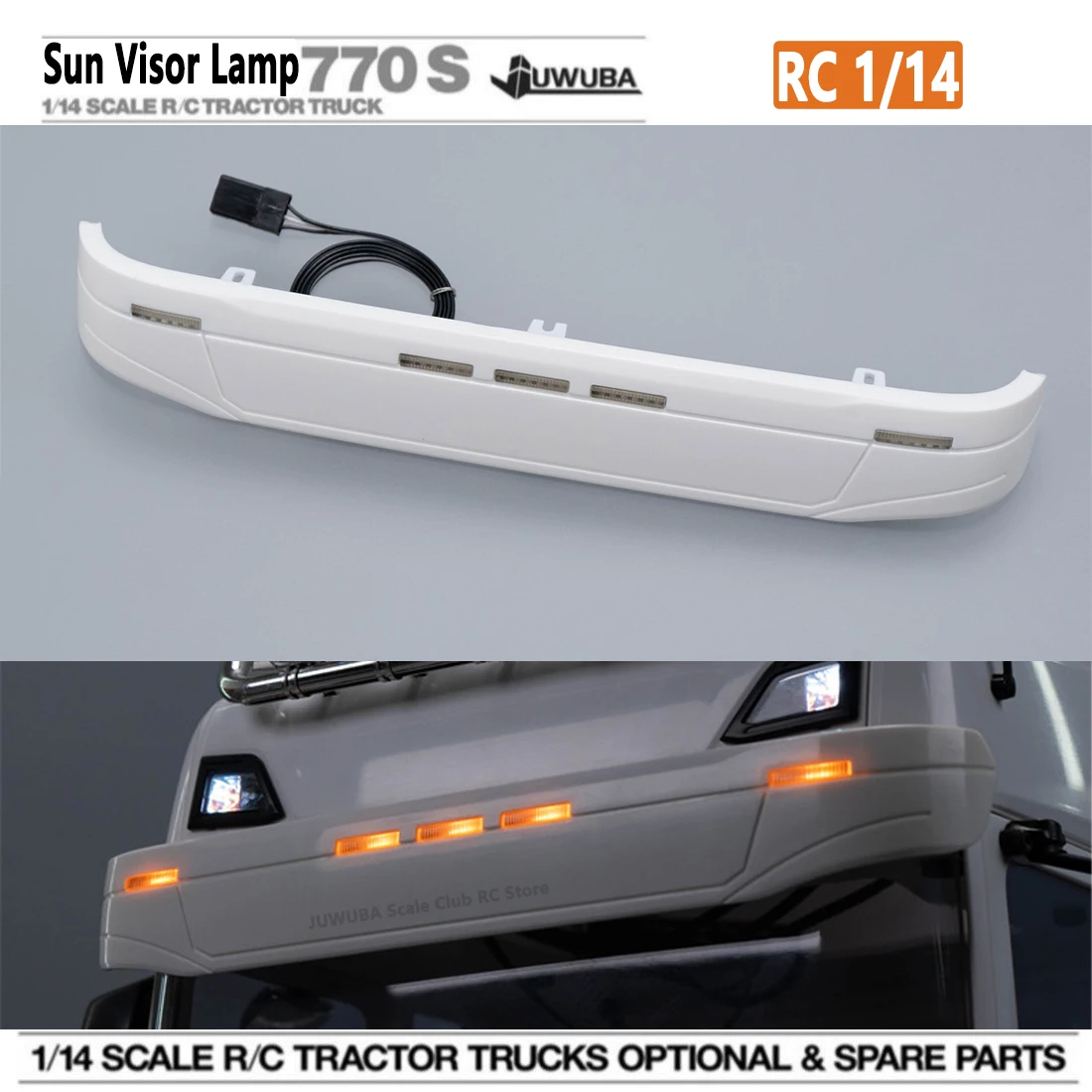RC Toy Sun Visor Lamp Light 770S Truck Upgrade for 1/14 Tamiya Remote Control Trailer Tipper Scania 770S Car Parts Accessories