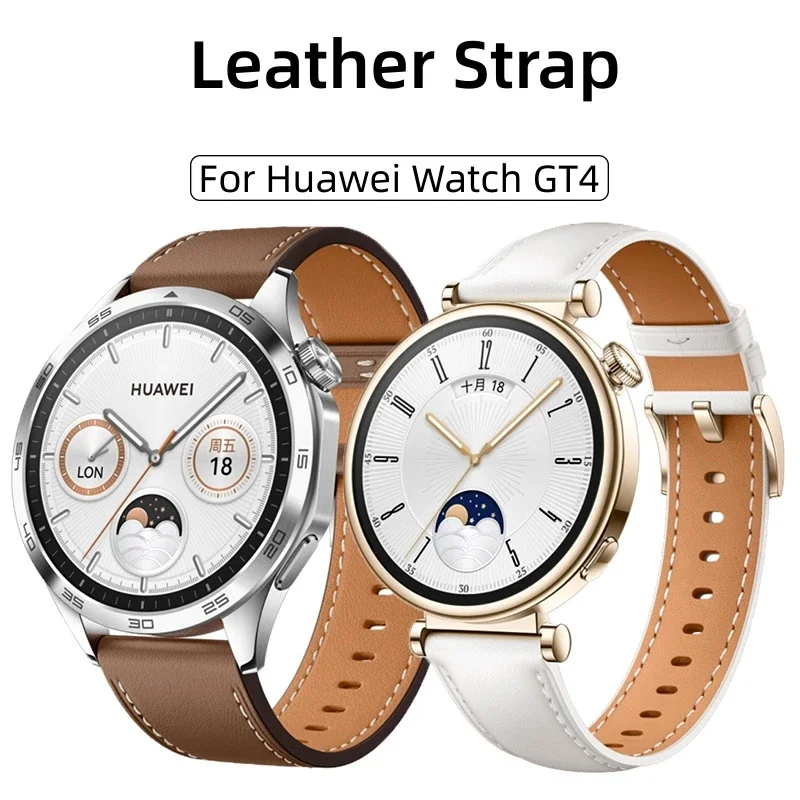 Leather Strap For Huawei Watch GT4 Replacement Belt Smartwatch Official Wristband For Huawei GT4 46MM 41MM Bracelet Accessories