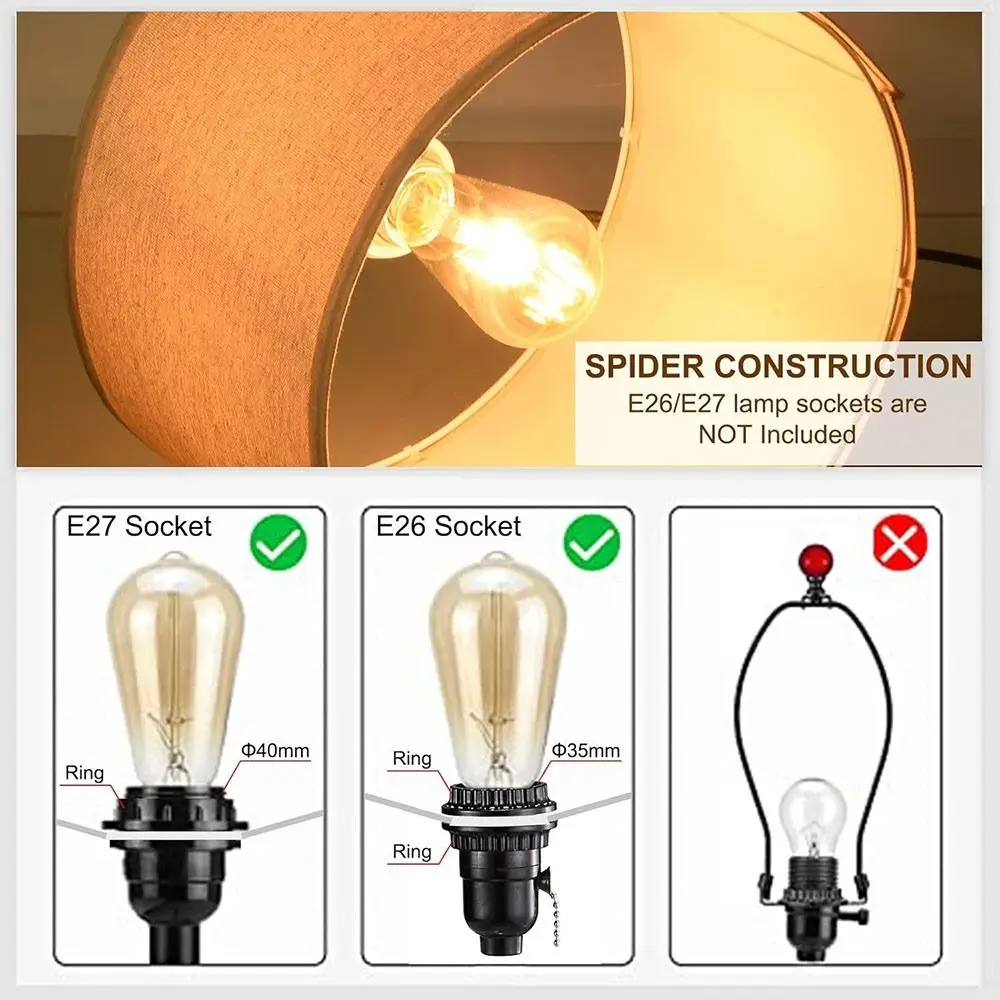 Linen Small Lamp Shades Neutral Tone Minimalist Lamp Shade Adapter Beige Color Drum Lamp Shades Lighting Accessories