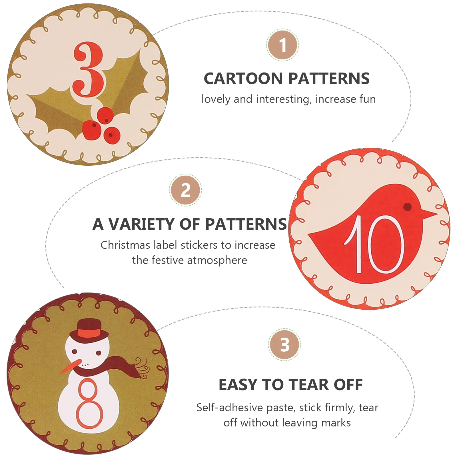 

20 Sheets Sealing Stickers Kids Gold Christmas Stickers Bag Gift Box Small Tags Decorative Holiday Arts Stationery