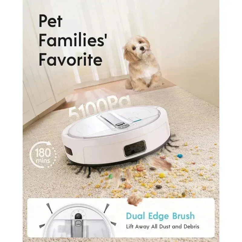 مكنسة كهربائية PMD4-ECYeedi من ECOVACS Cube Robot، ممسحة، تجفيف ممسحة ذاتية، غسيل، تفريغ ذاتي، رفع ممسحة تلقائية 8 مم، تسلق العوائق 2 سم