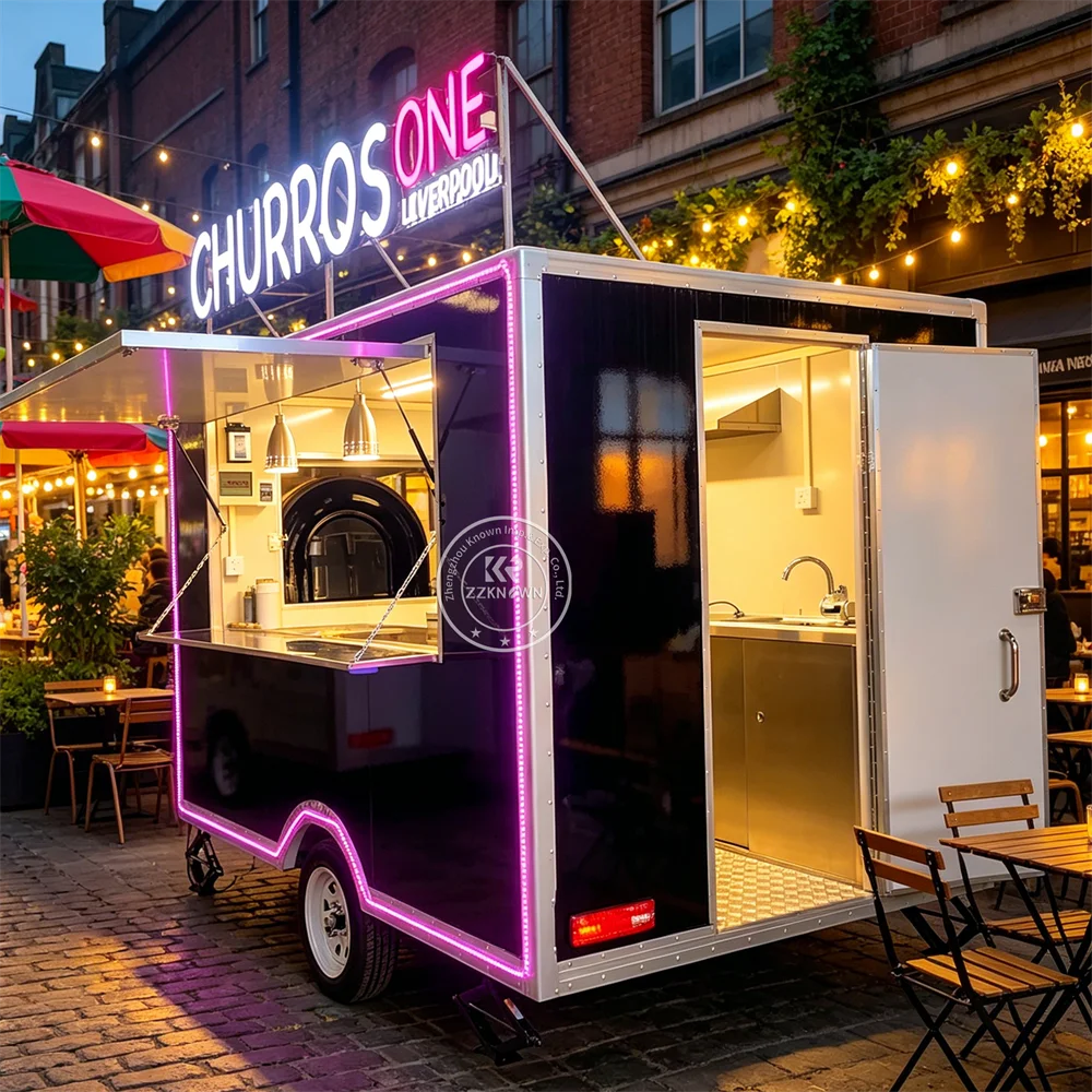 

Concession Food Truck Mobile Kitchen Trailer Street BBQ Snack Truck Food Trailer With Kitchen Equipment