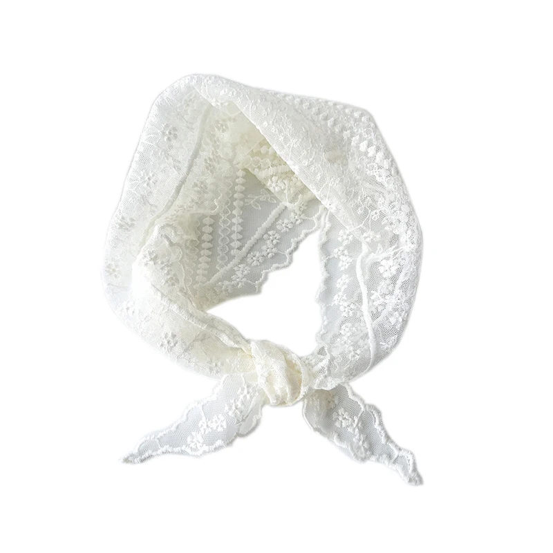 Sciarpa a triangolo in pizzo cavo sciarpa avvolgente per la testa sciarpa da polso da donna cravatta per capelli Bandana fazzoletto da donna ragazza