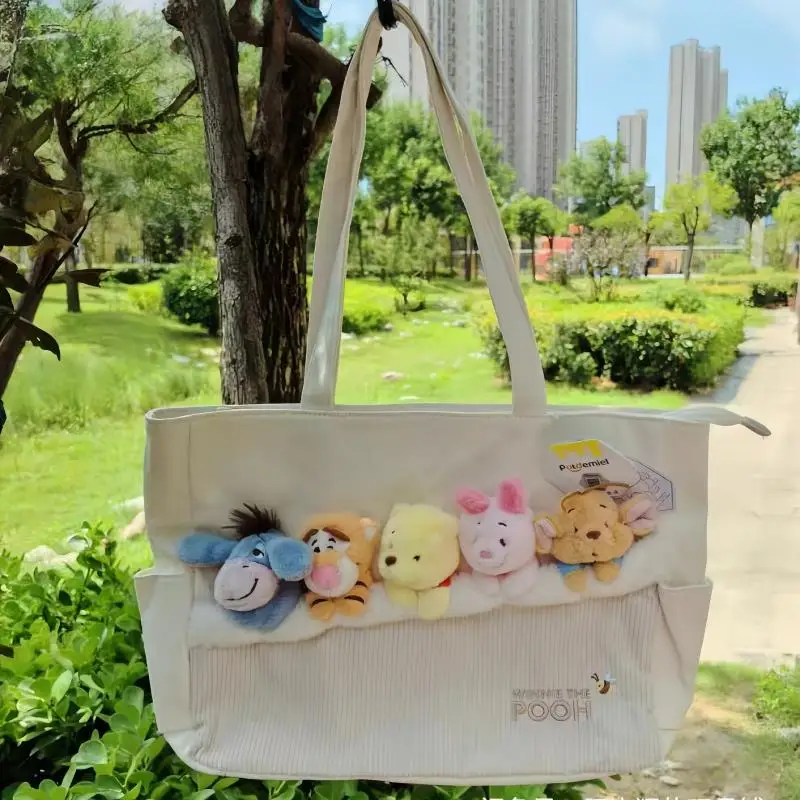 

Disney Zootopia Large Capacity Canvas Tote Crossbody Bag with Doll Decor for Commute And Office Use Birthday Gift