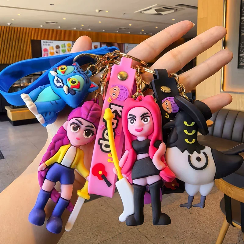 2028 Kpop شيطان هنتر سلاسل المفاتيح Kpop Huntrix معلقة كيرينغ ظهره تزيين مُثبت اكسسوارات اللعب