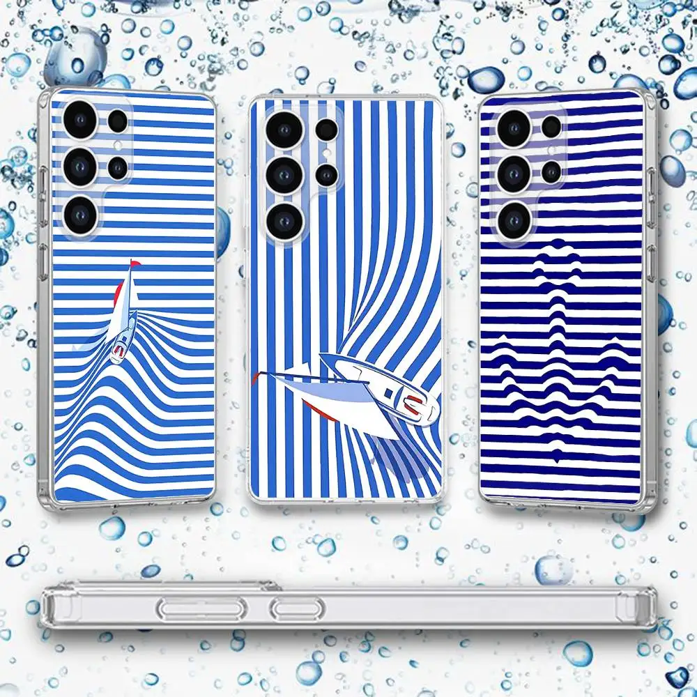 

Sailing Ship Boat Print Phone Case For Samsung Galaxy A,71,70,52,51,40,31,50,50S,30S,21S,12,10,Note20ultra Transparent Cover