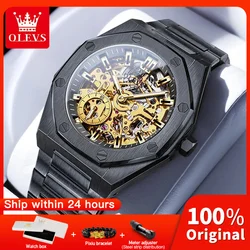OLEVS 6669 Mens Watches Original Luxury Brand Hollowing Automatic Mechanical Watch Waterproof Watch For Man  Mens Gifts Reloj  ﻿