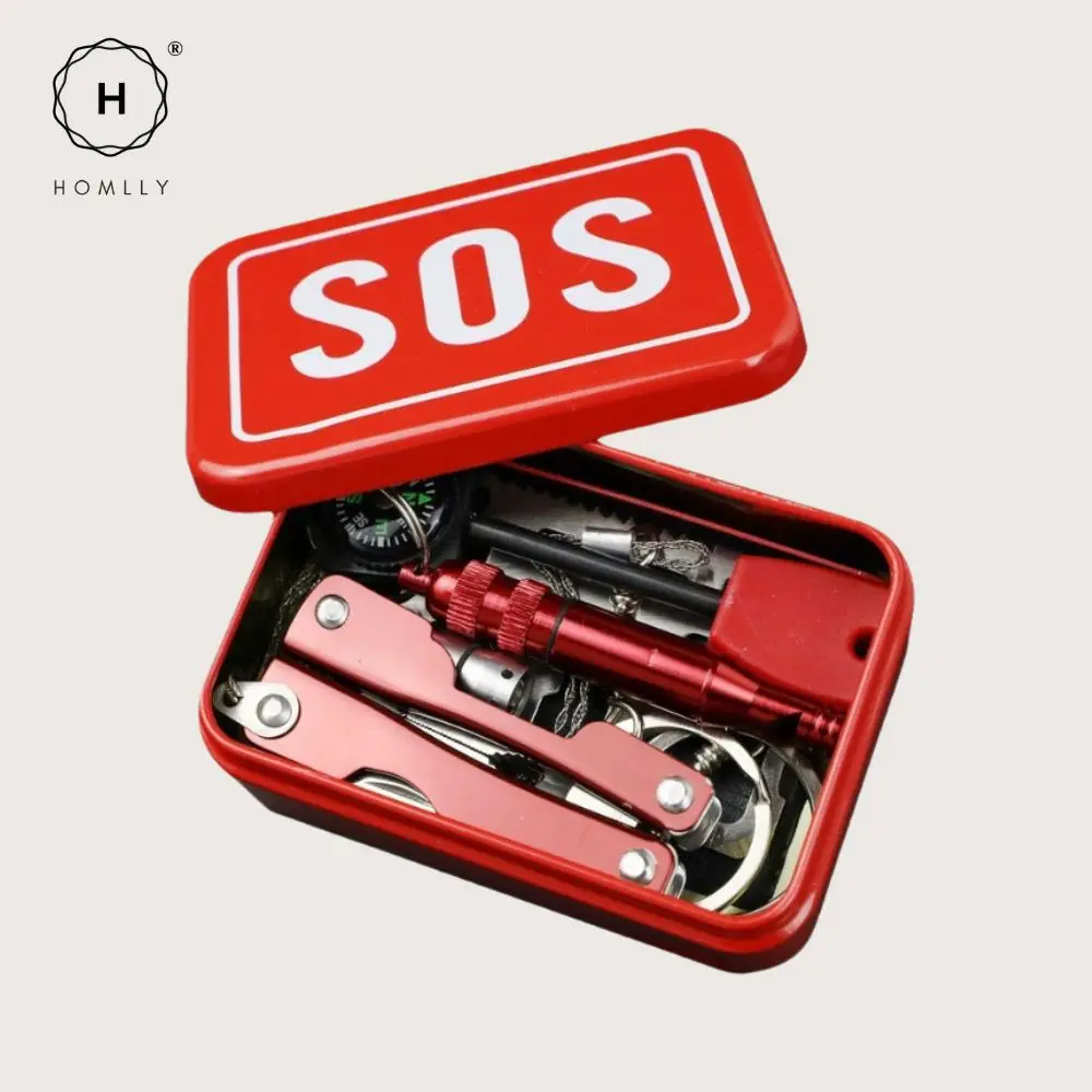 Homlly Outdoor Survival Emergency SOS Kit Box Campingausrüstung