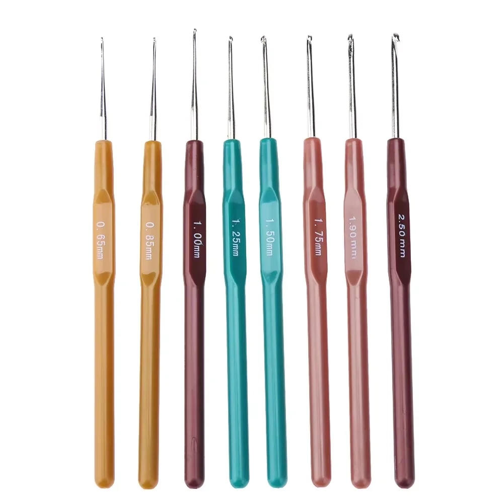 8 Stks/set Multicolor Plastic Handvat Aluminium Haaknaald Breinaald Set 1Mm-2.75Mm Garen Trui Weave Diy Craft Tool
