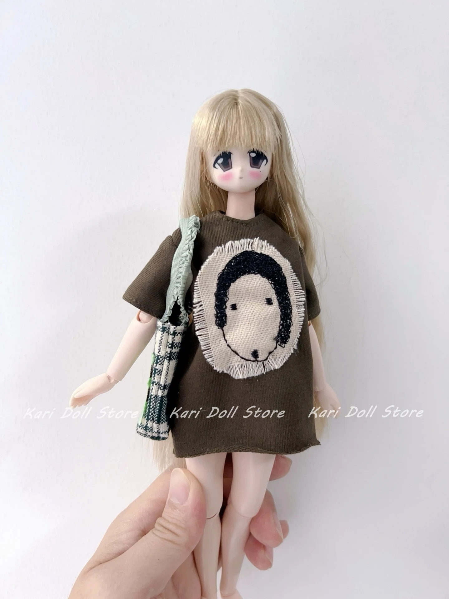 

Kari Doll Одежда и юбки 2025 Хлопковая повседневная футболка-сумка для Landazz Landoudou azone Doll