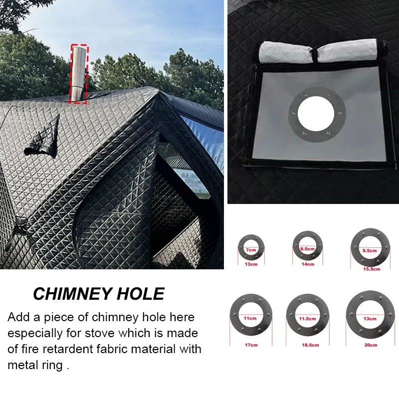 Pop Up Custom Outdoor Mobile Sauna Tent Portable Square Hiking Insulated Camping Ice Cube Winter Fishing Hub Tent Sweat Tent