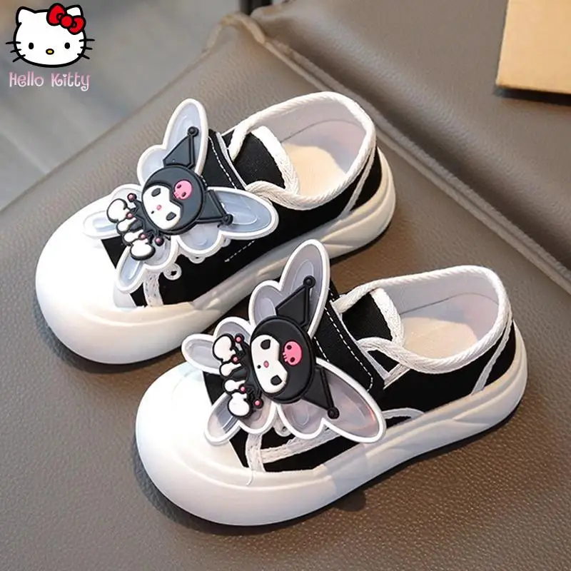 

Sanrio Girl Kuromi Canvas Shoes Cartoon Spring and Summer New Anime Casual Board Shoes Kawaii Breathable Single Shoe Soft Bottom