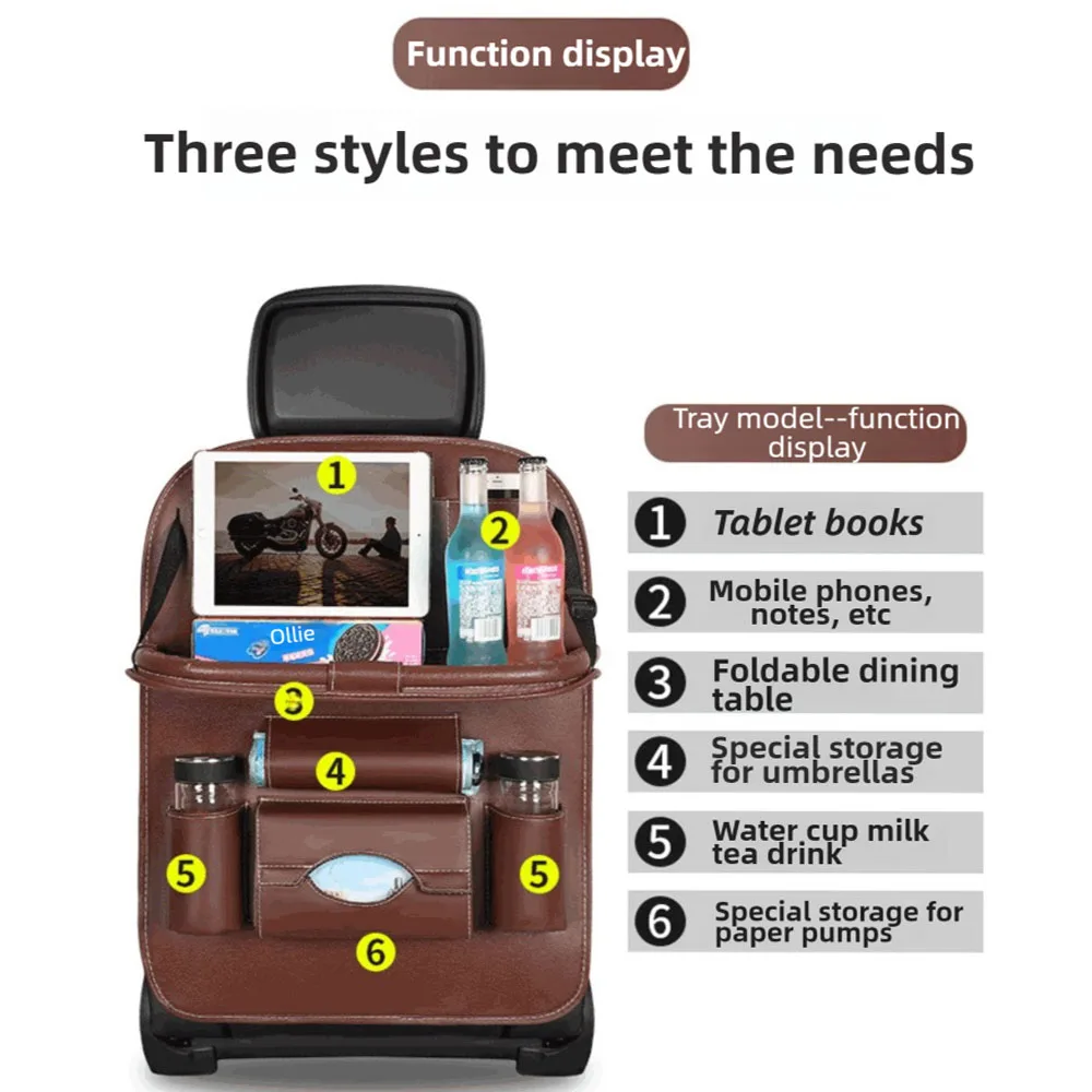 Uniwersalna torba do przechowywania na oparcie fotela samochodowego, wielofunkcyjne pudełko do przechowywania ze skóry PU, kieszeń do przechowywania i porządkowania, stylizacja samochodu