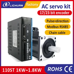 Lichuan servo motor 1.2KW 1.5KW 1.8KW servo driver kit 110ST 4Nm 5Nm 6Nm 3000rpm 220v ac motor for CNC milling machine