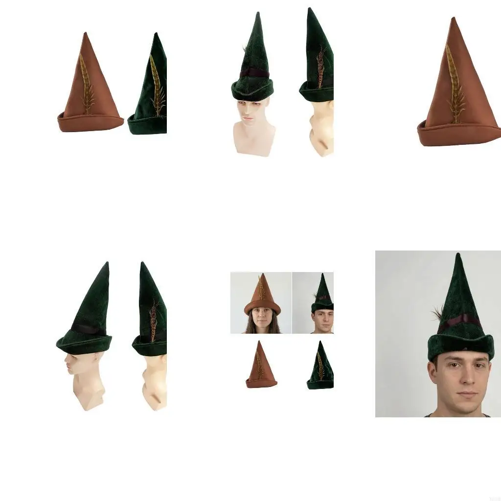 Soft Polyester Wizard Hat for Halloween Cosplay and Photo Props Y08E