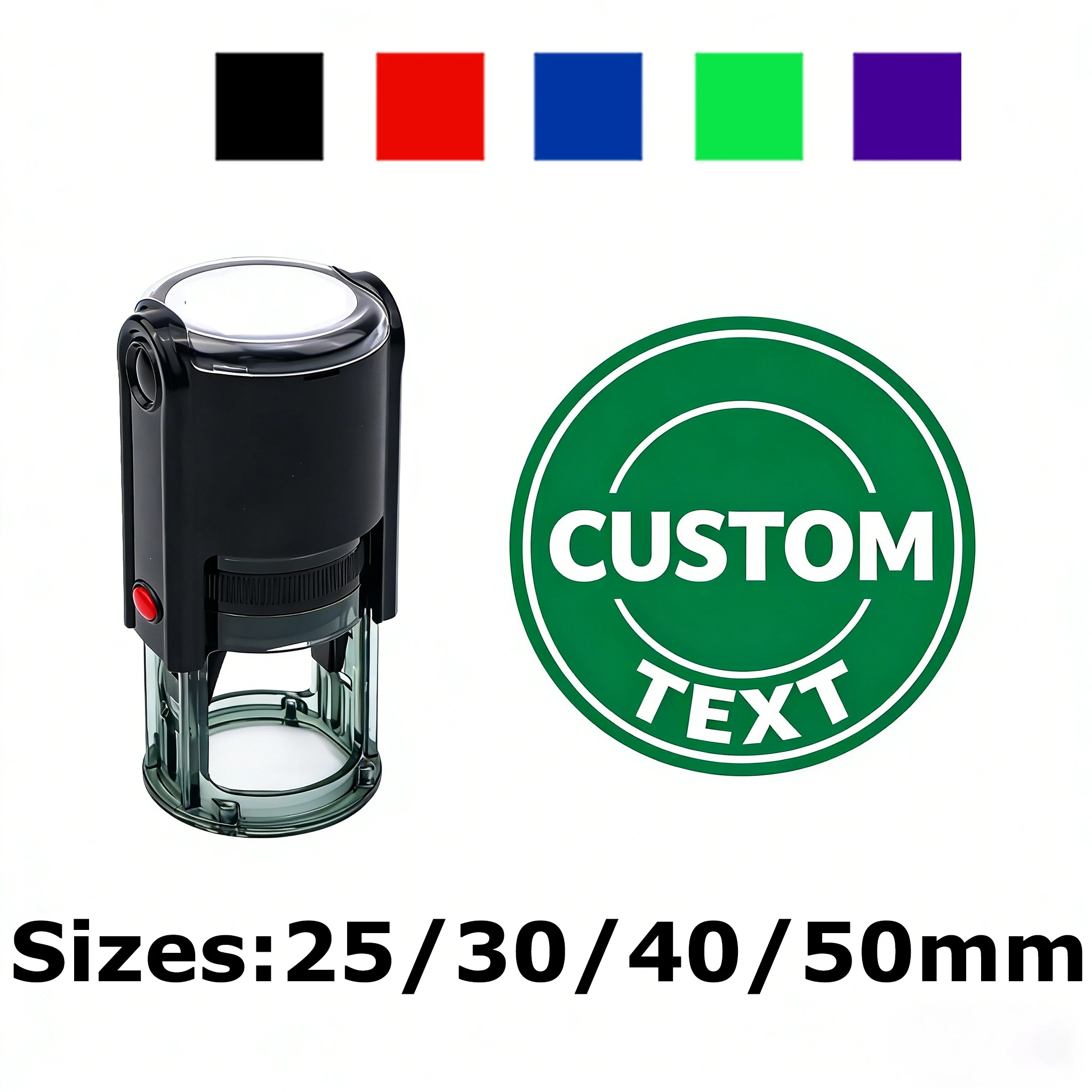 Runder Logo-Selbstfärbestempel, personalisierte Textstempel 25/30/40/50mm, personalisierter Logo-Druckstempel für DIY-Umschläge und Karten