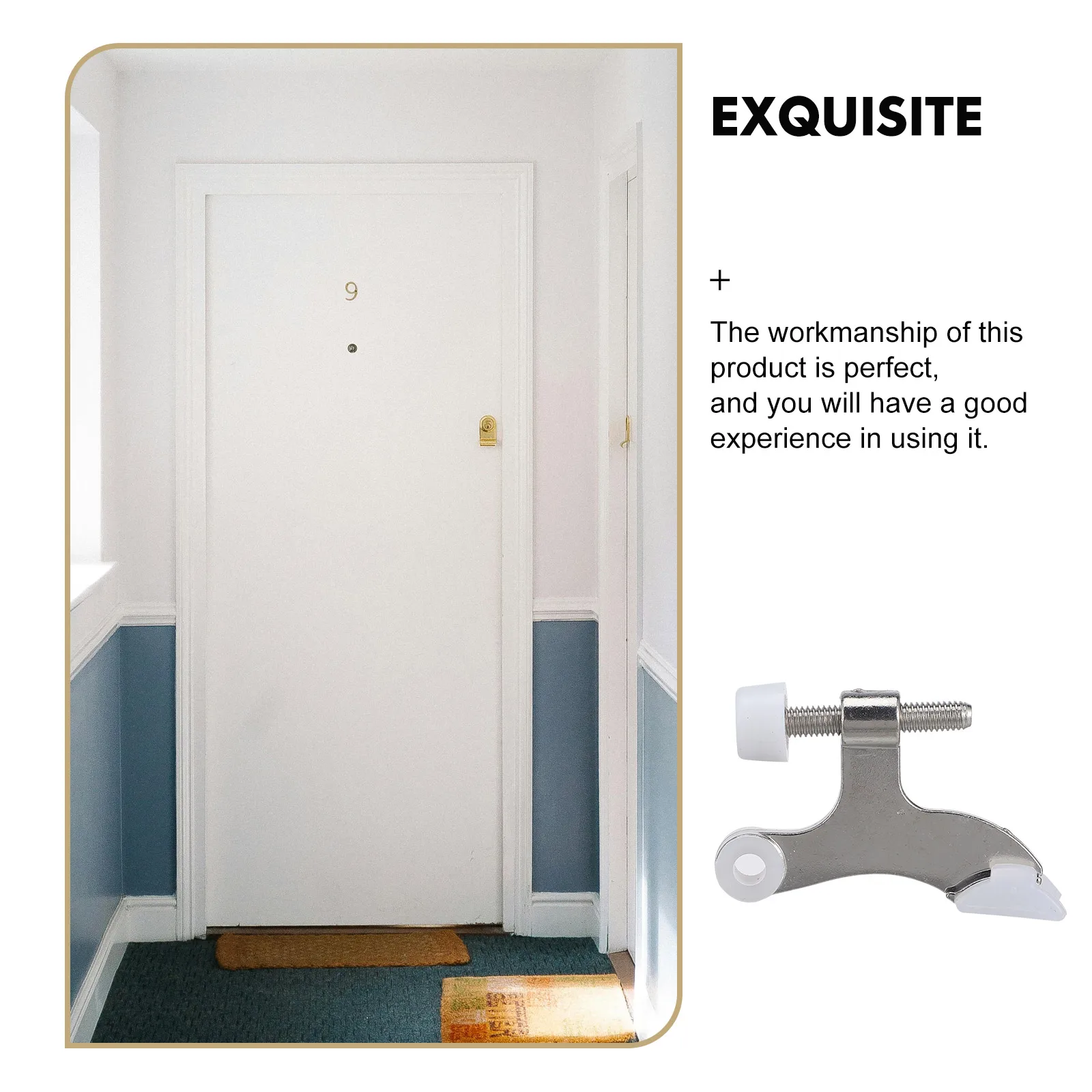 

2Pcs Zinc Alloy Adjustable Door Top Stopper Silver Hinge Gear Stops Heavy Duty Wall Protector Door Hinge Stop Pin
