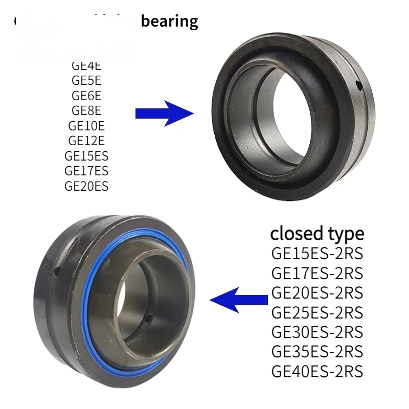 1/4/10pcs Radial spherical plain bearings GE4 5 6 8 10 12E GE15 17 20 25 30 35 40ES GE30ES-2RS Standard type sealed type joint