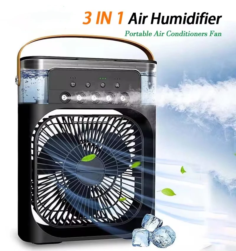 Xiaomi MIJIA 3 In 1 Air Humidifier Portable Fan Air Conditioners USB Electric Fan Air Cooler LED Night Light Water Mist Fun Home