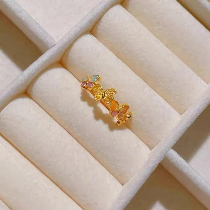 

Butterfly Girl Niche Design Flower Fairy Butterfly Open Finger Ring