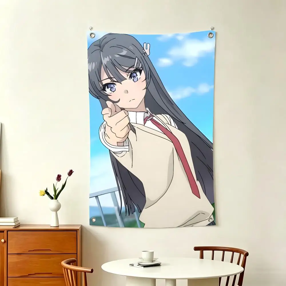 Shoujo Anime B-Bunny Girl Senpai Flags Home Decor Wall Hanging Vertical Flags Indoor Outdoor