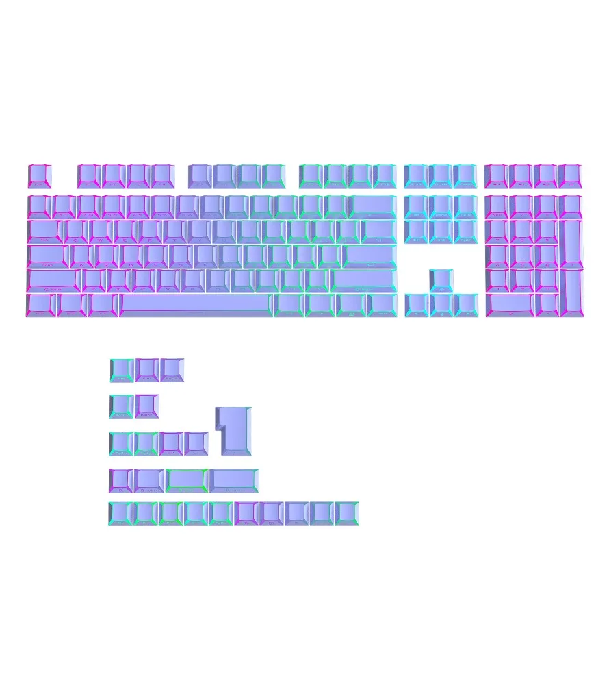 Keycap mechanical keyboard small full set original height 132 keys folding side engraving black and white pink purple blue red