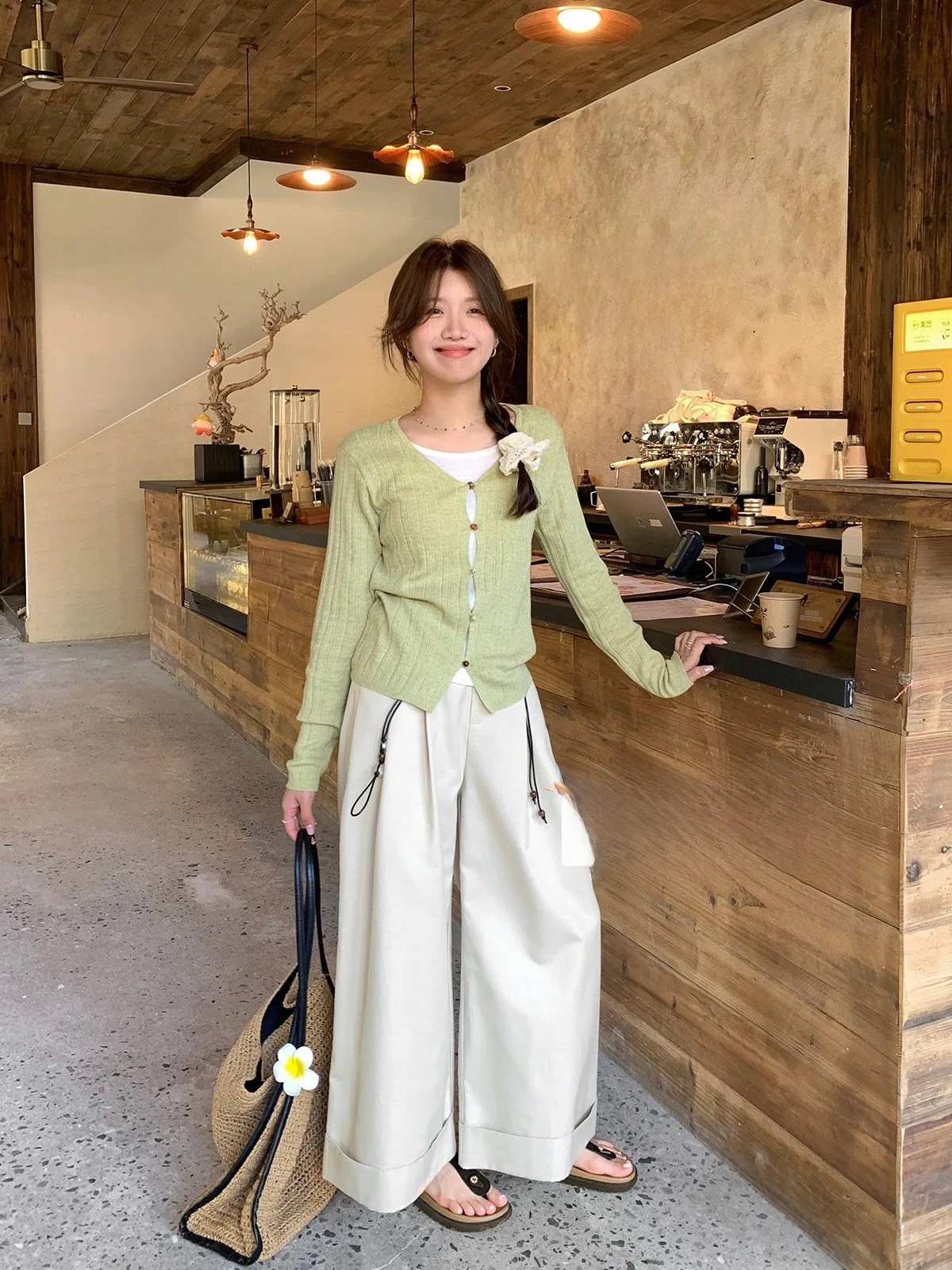 

Женские широкие брюки Sisilyon для похудения, повседневные, с высокой талией, с оборками по низу, комфортные, из волокна Lenzing, весна-лето