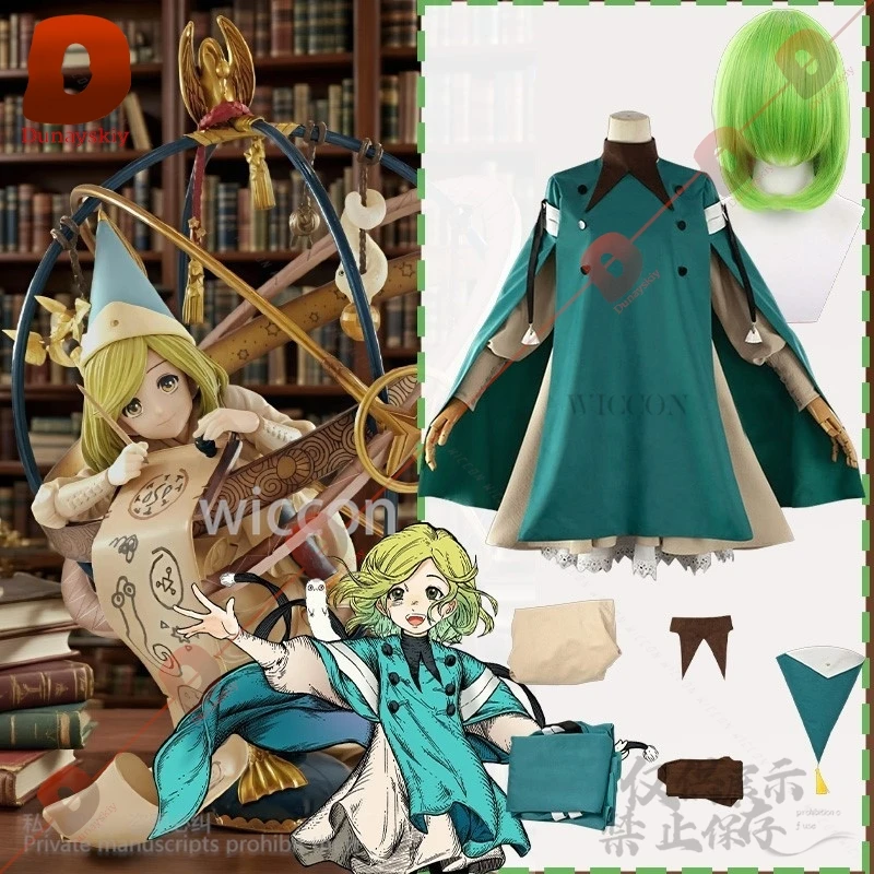 

New Anime Witch Hat Atelier Cosplay Koko 코스프레 Green Cloak Wizard Uniform Cape Dress Y2K Lolita Wigs Halloween Cos Customized