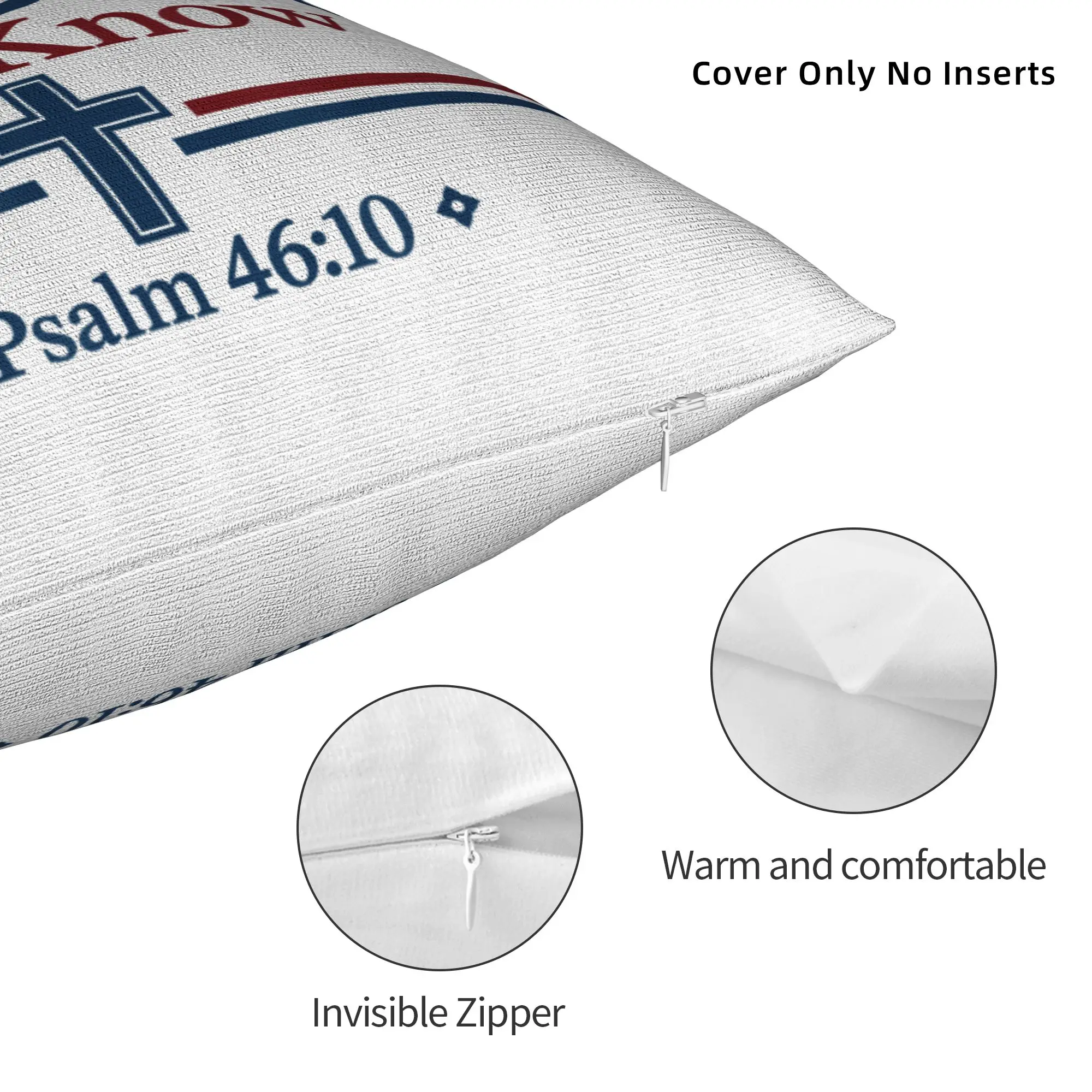 Be Still And Know Psalm 46:10 Pillowcase Printing Polyester Cushion Cover Gift Christian Verse Pillow Case Cover Home Square