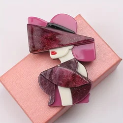 fashion acrylic portrait girl brooch women's clothing accessories pins