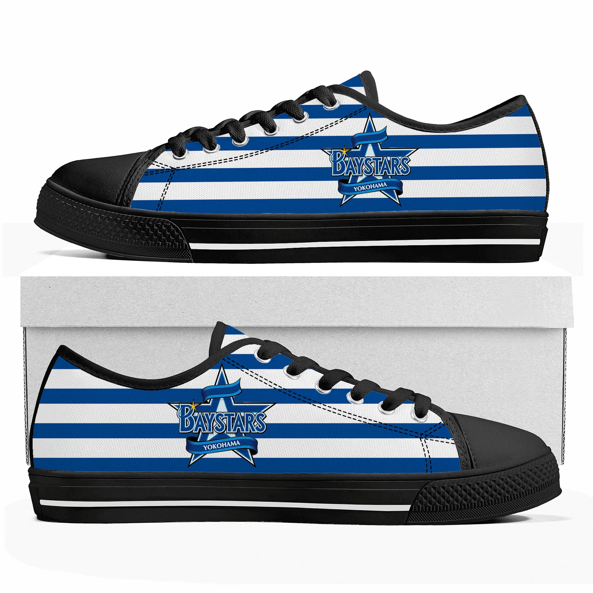 ベイスターズ Yokohama BayStars baseball Low Top Sneakers Mens Womens Teenager Canvas High Quality Sneaker Casual Custom Made Shoes