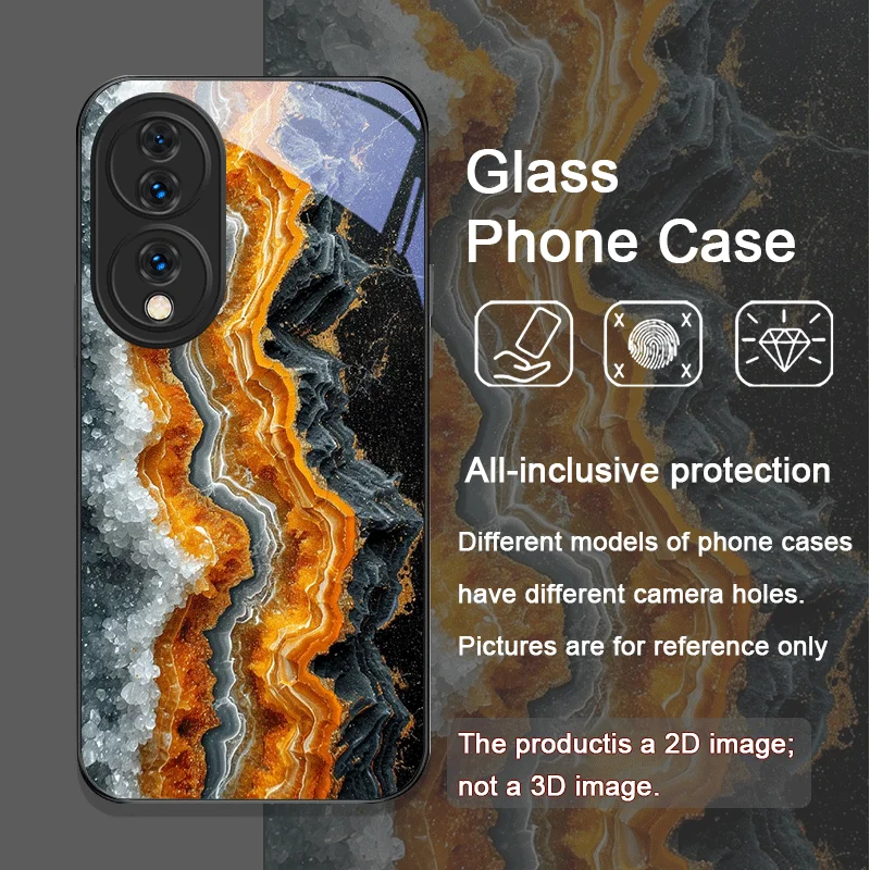 芸術的な大理石模様の強化ガラス製スマホケース Huawei Nova 13 Pro 12 11SE 10 P60 P50 P40 Lite Mate 40 50 5G対応