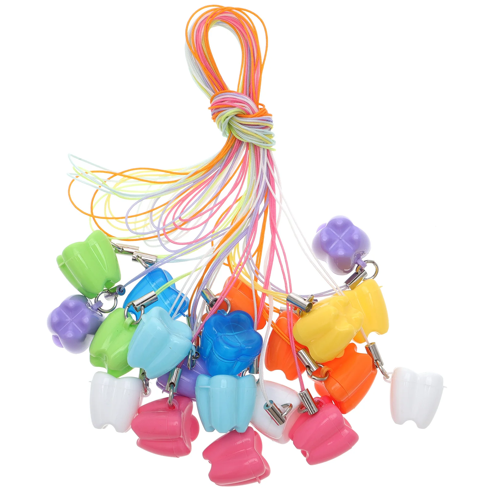 20 قطعة صندوق تخزين الطفل للطفل صندوق لطيف الدب تصميم الأطفال الأسنان تذكار للأطفال قلادة بلاستيكية