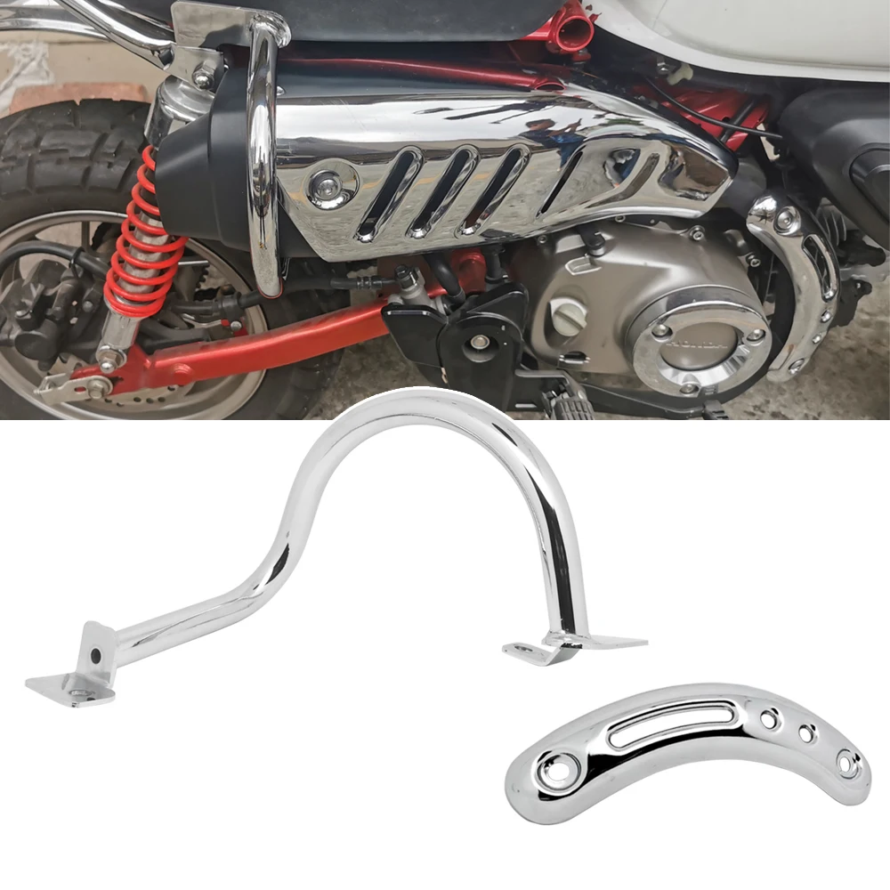 

Chrome Exhaust Crash Guard and Muffler Pipe Cover Fits Honda Monkey 125