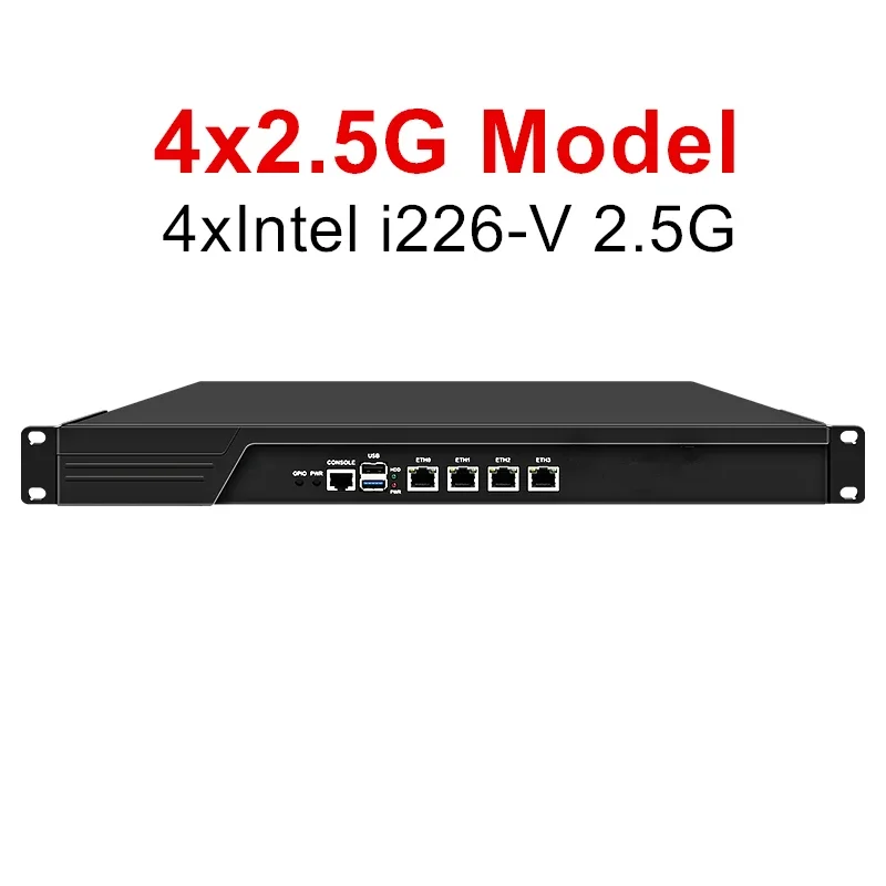 1U Rackmount Mini PC Server, Intel i3-N305/N100, 2×10G SFP+ Ports, 4×2.5G LAN, Firewall Appliance AES-NI GPIO Network Server