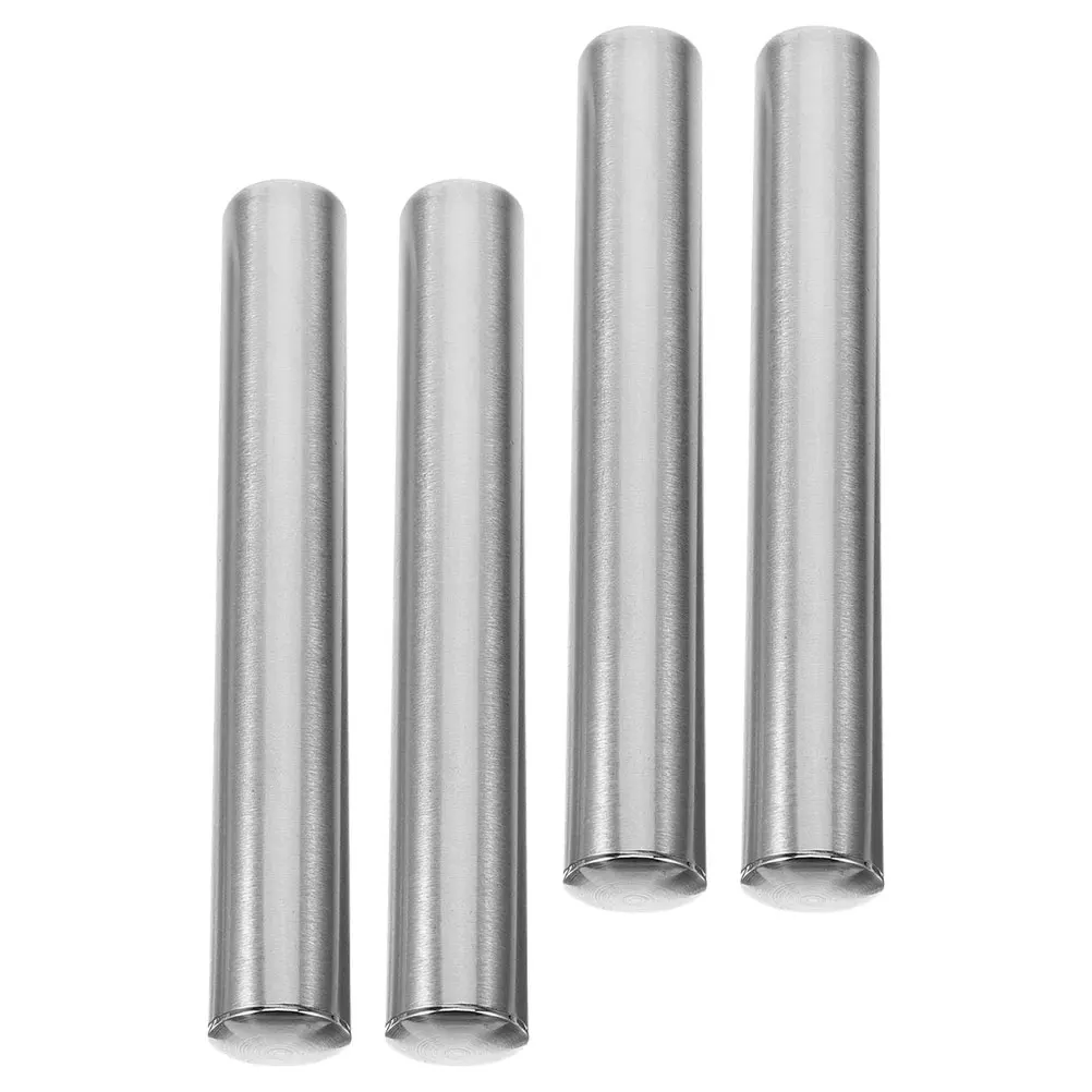 

4pcs Stainless Steel Toilet Brush Handle Replacement Parts Scrub Long Handle Home Hotel Cleaning Tool