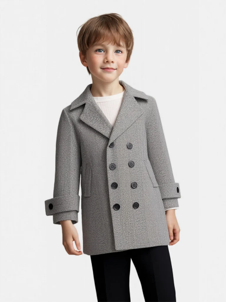 

Teenager Boys British Style Winter Wool Long Coat Kids Windproof Outdoor Party Jacket Children Photography Woolen Coat 3-15Y