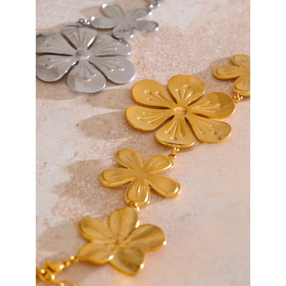 Yhpup Summer Vacation Petal Flower Waist Chain for Women Beach Bikini Belly Belt Party Rave Body Jewelry Accessories Waterproof