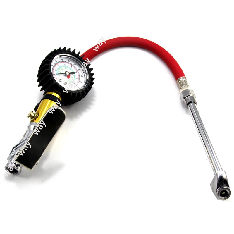 Tyre Air Inflator Dial Pressure Meter Gauge Air Line Tyre Pump Pressure Dual Air ChuckTester for Car Truck Cycles Dinghies