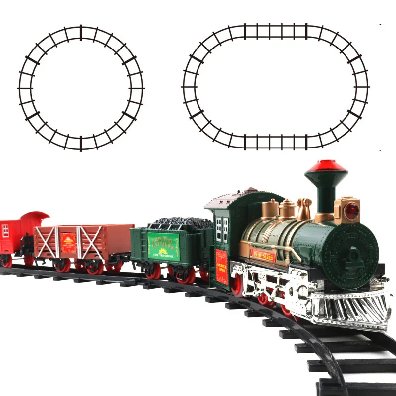 Electric Train Toys Toddler Train w/Light And Sounds  Classical Train Sets,Carriages And Tracks,Christmas Toy Train Gifts