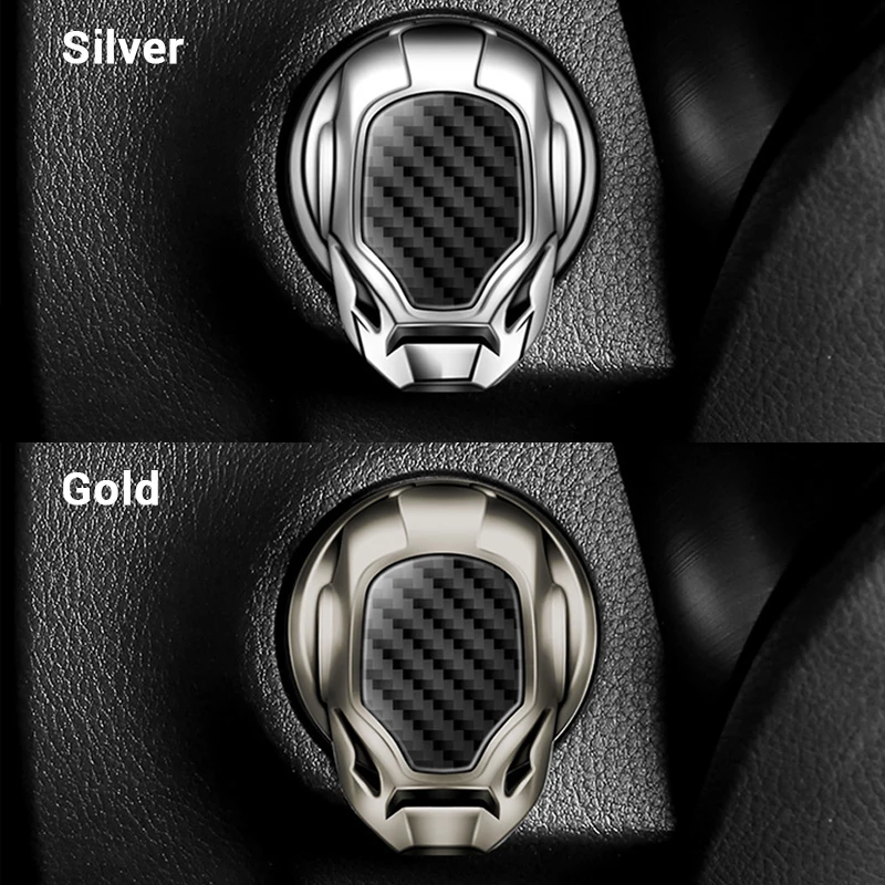 3D Metal Engine Ignition Start Stop Push Button Sticker One Button Ignition Key Decorative Switch Button Cover for Car Interior