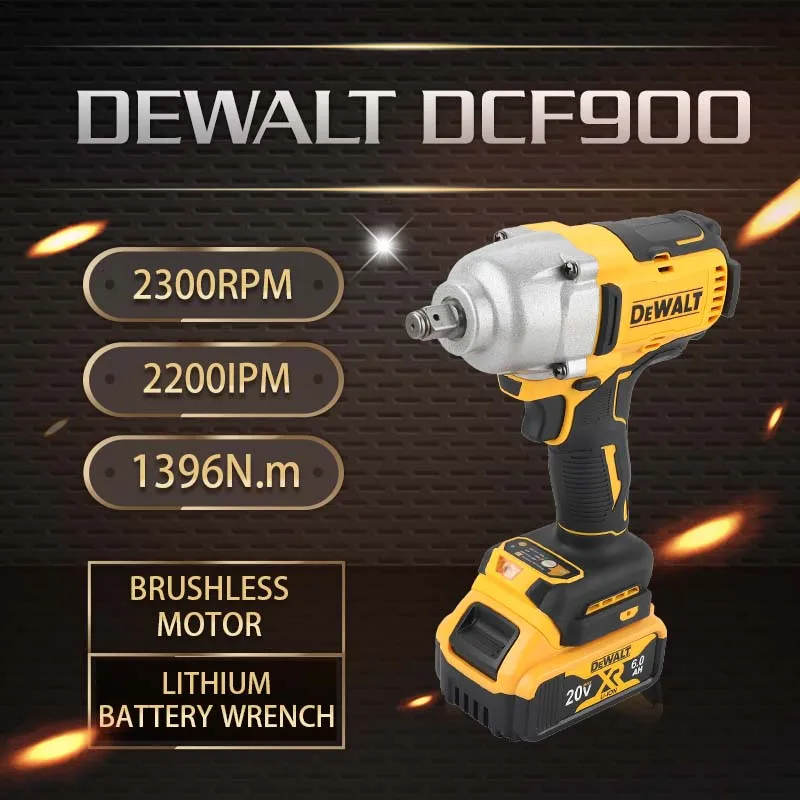 NOUVEAU 2026 DEWALT DCF900 Clé à chocs sans fil 20VMAX, embout 1/2'' à anneau de serrage, 1396 Nm de serrage, 1898 Nm de dénudage des écrous, pour travaux intensifs