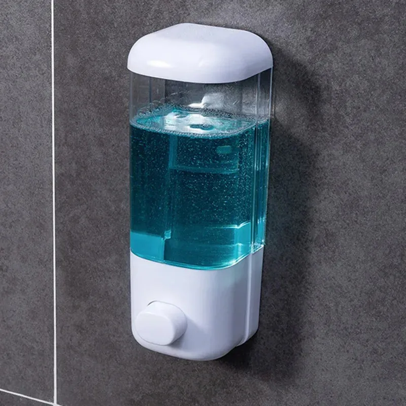500ML Seifenspender für Badezimmer, Wandmontage, Dusch-Shampoo-Lotion-Behälter, Haltesystem ohne Bohren, Hotel-Toilette