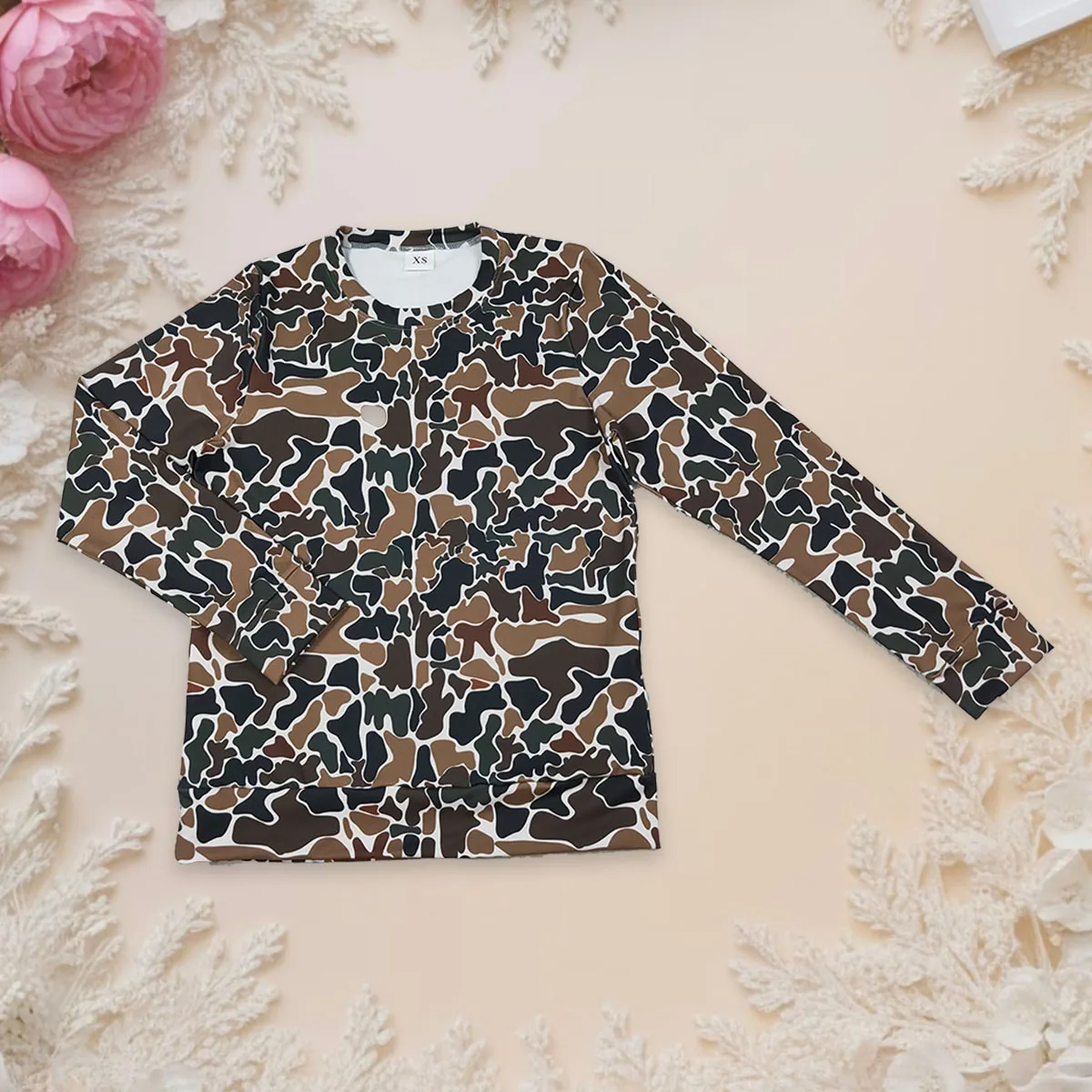 

Wholesale Adult Woman Girl Camo Long Sleeves Shirts Tops Yoga Active Tee Pullover Fashionable Mother Women One Piece Clothing