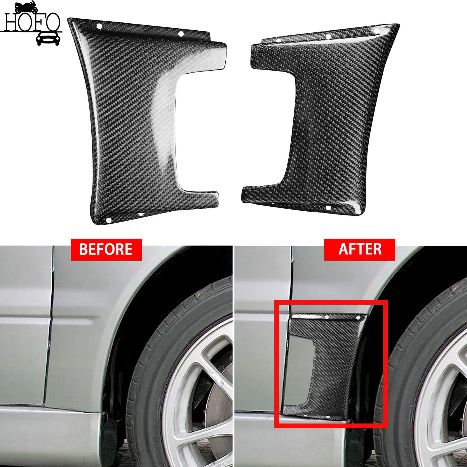 

VRS Style Carbon Fiber Front Fender Side Vent Frame Cover Trim Auto Tuning Car Accessories For Mitsubishi Lancer Evolution EVO