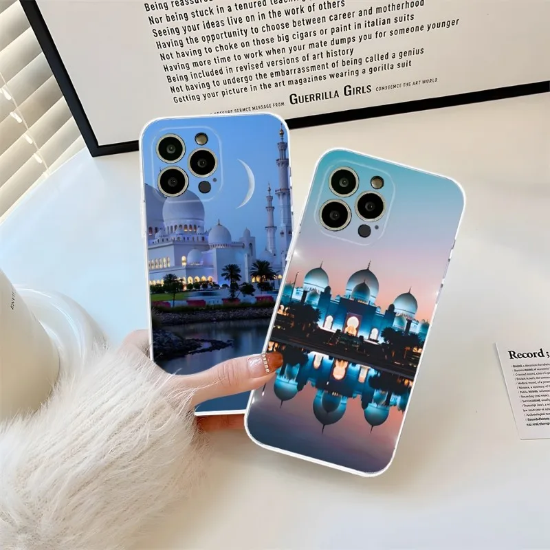 Muslim Mosque Phone Case 2023 Hot Transparent For Iphone 14Pro 11 12 14 Pro Max Mini 6 6s 7 8 Plus X XR XS SE2020 Cover