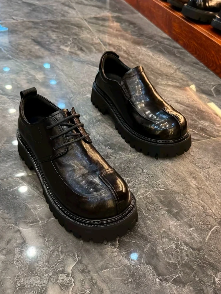 

New C570523B Men's Casual Comfortable Pure Leather Shoes High Quality Elegant Fashion Trend Cool Business Casual Rubber Sole