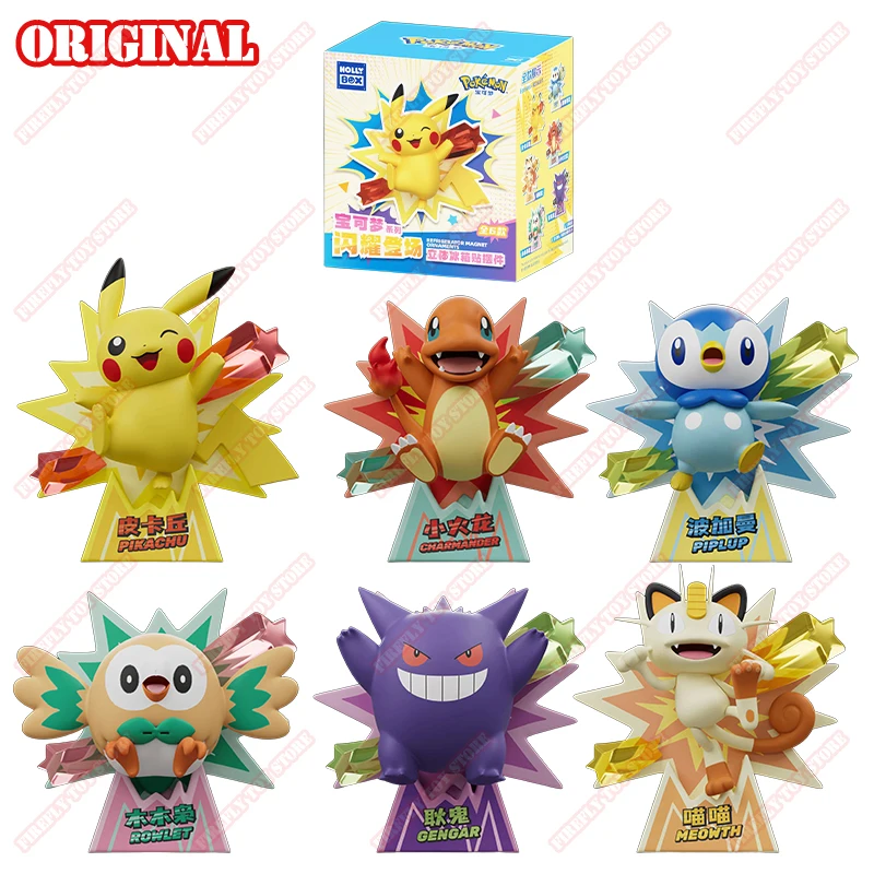 original-in-stock-pokemon-holly-box-langbowang-refrigerator-magnet-ornament-pikachu-gengar-rowlet-anime-figure-collection-toys