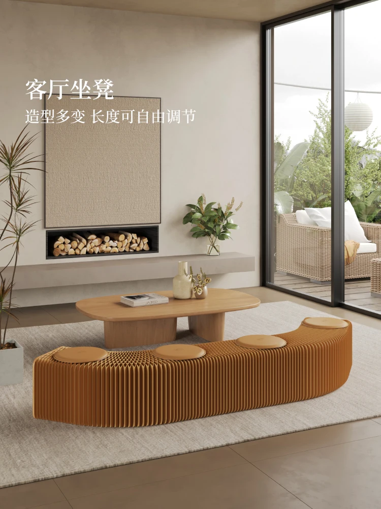 

Folding Stool Telescopic Folding Bench Bedside Stool Can Be Stacked Creative Multi-functional Home space saving furniture